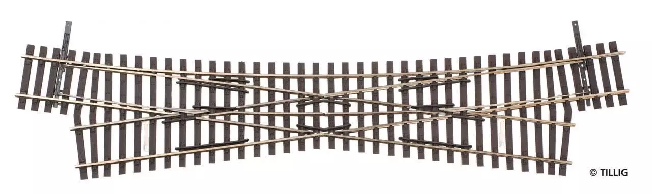 Tillig 85396 - Einfachkreuzungsweiche 15° R 1050 mm Länge 252 mm H0/GL