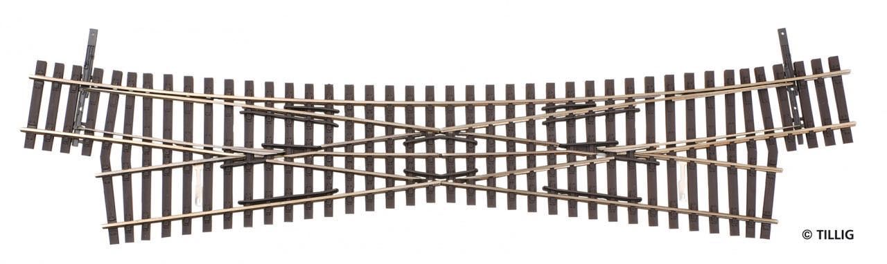 Tillig 85396 - Einfachkreuzungsweiche 15° R 1050 mm Länge 252 mm H0/GL