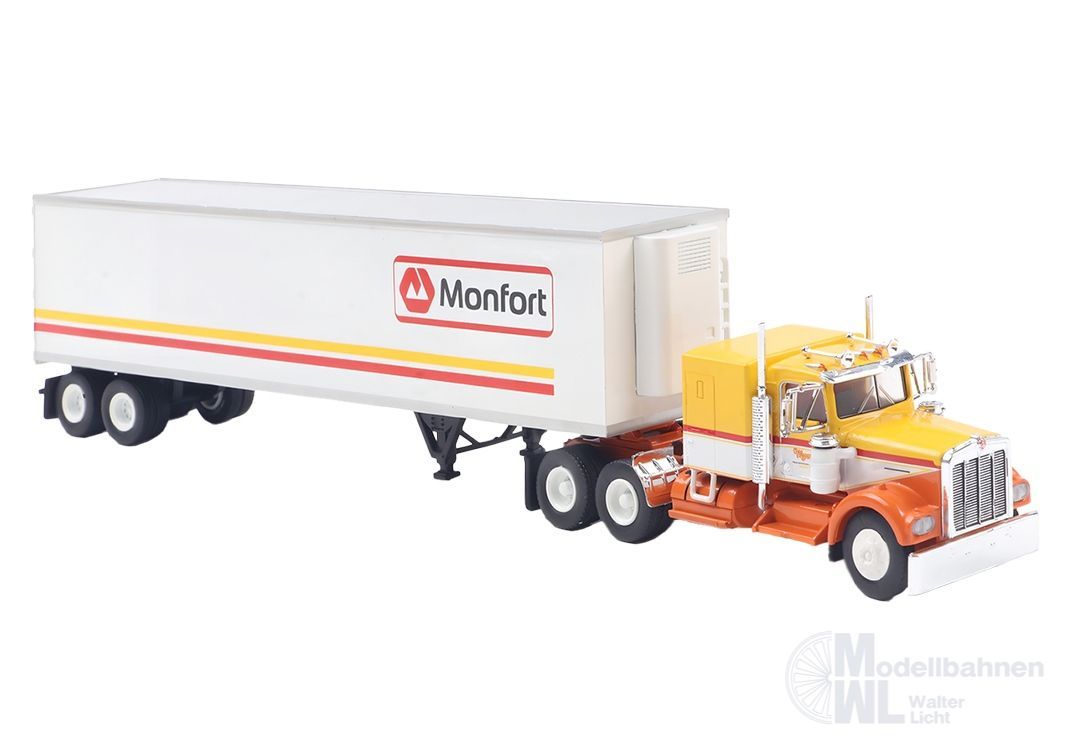 Brekina 86257 - Kenworth W900 Koffersattelzug Monfort modern H0 1:87