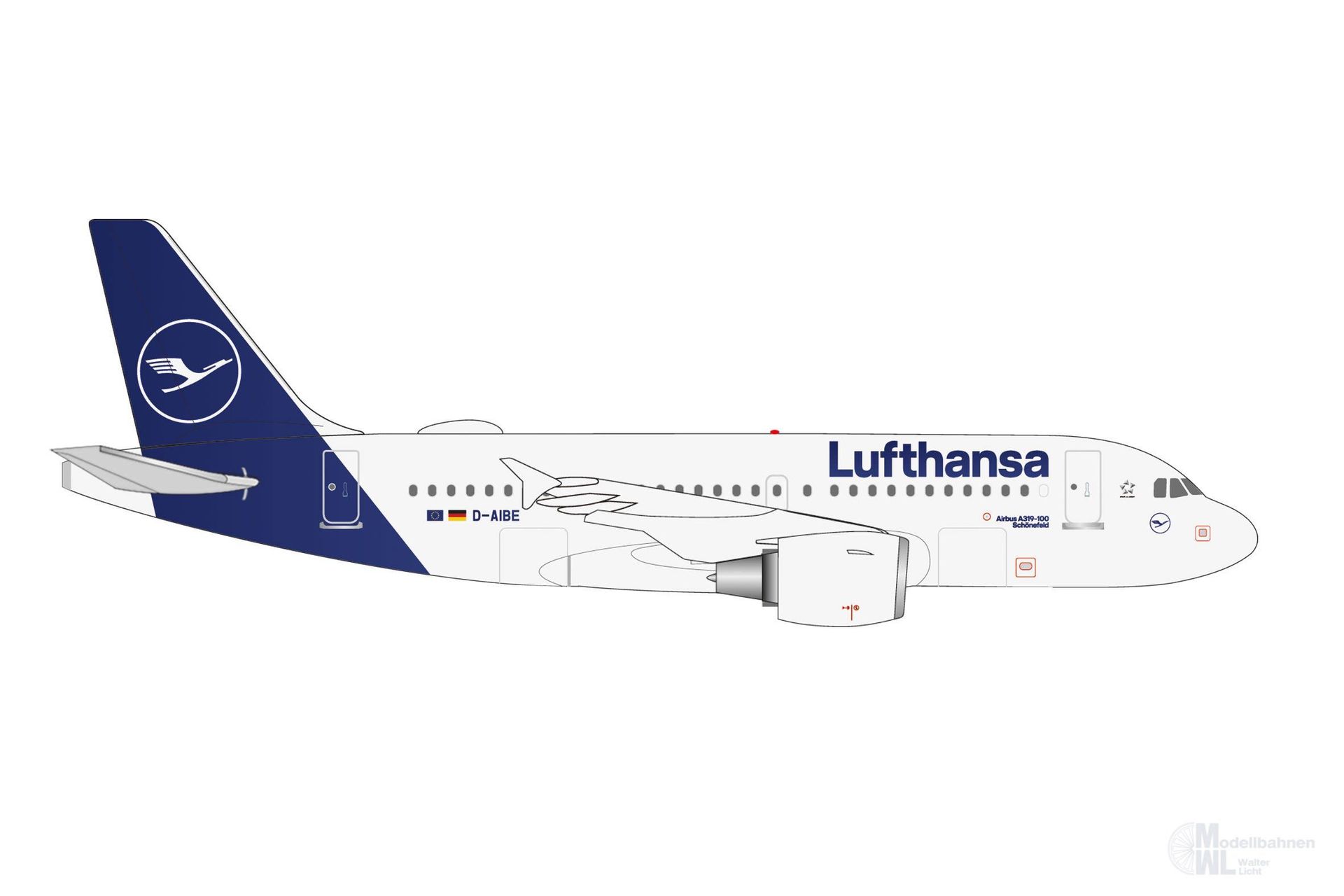 Herpa 538749 - Airbus A319 Lufthansa 1:500