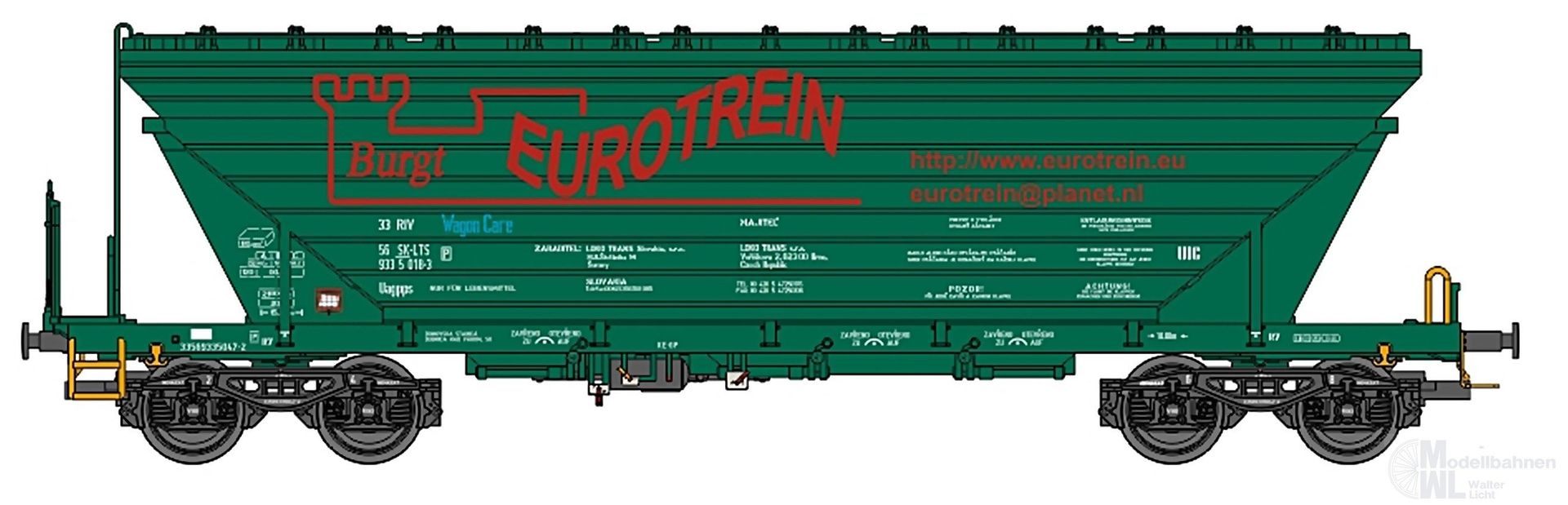 NPE NW52228 - Getreidewagen SVN Ep.V/VI grün Burgt Eurotrein TT 1:120