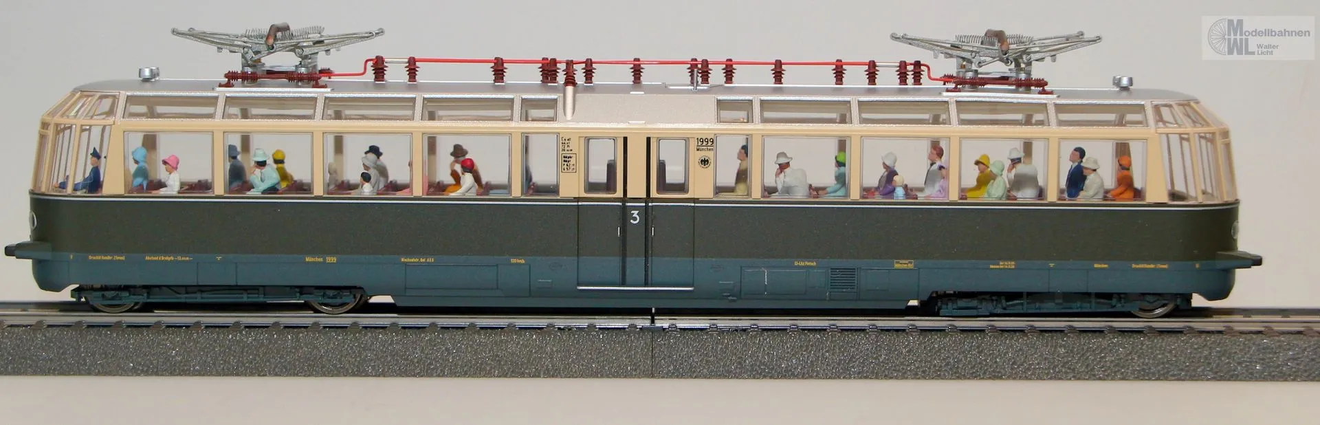Märklin 37582 - MÄRKLIN - Aussichtstriebwagen elT 1999 DRG Ep.II grün H0/WS Sound mfx