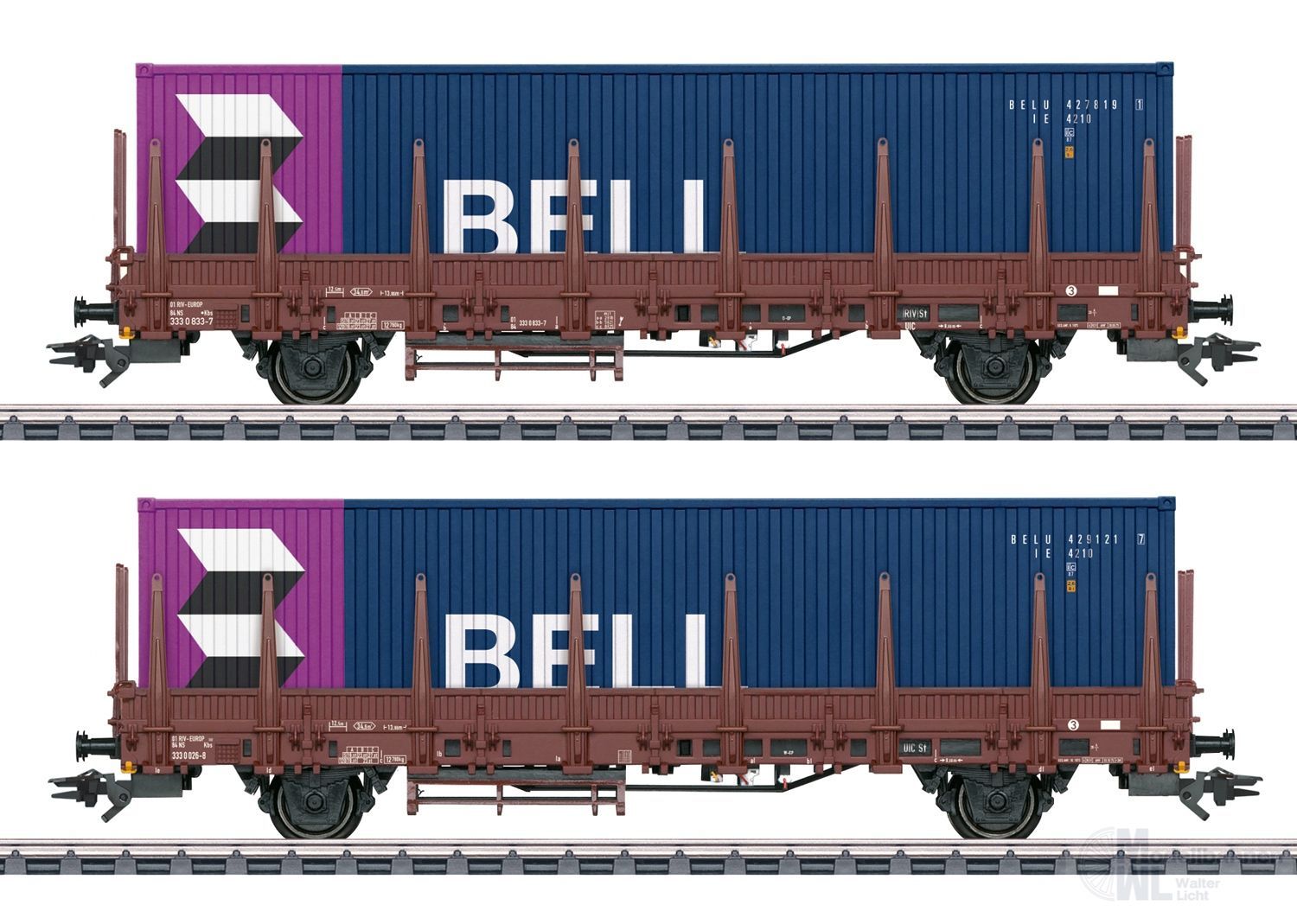 Märklin 46939 - Rungenwagen Set NS 2.tlg. Container Bell H0/WS