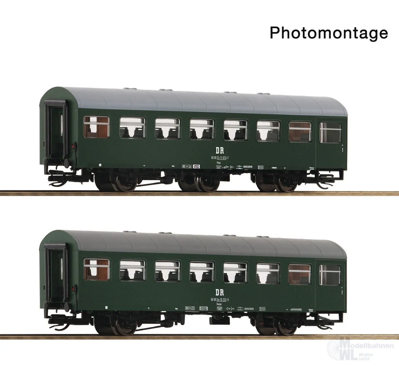 Roco 6280064 - Rekowagen Set DR Ep.IV 2.tlg. 1.Betr.Nr. TT 1:120