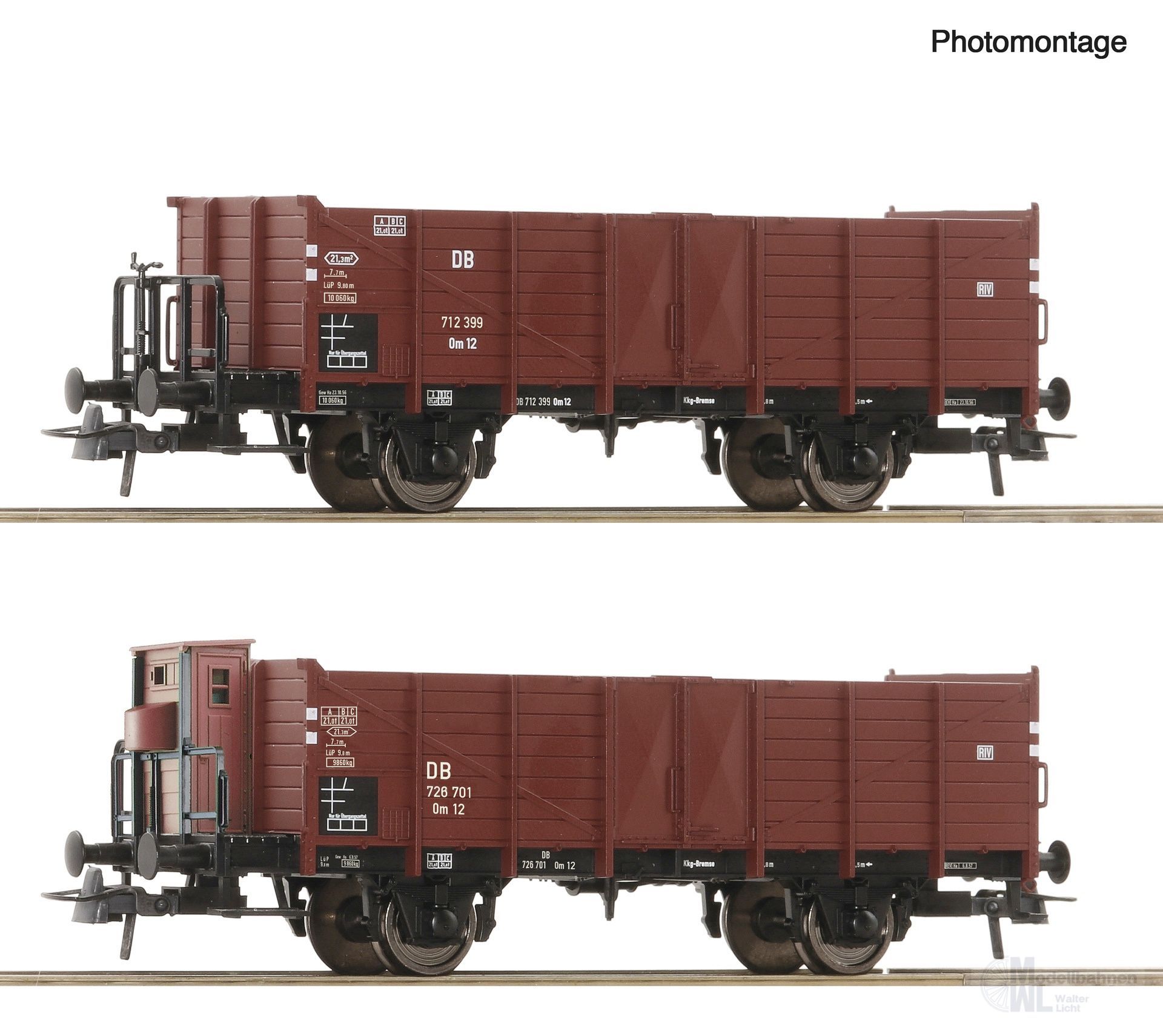 Roco 6600267 - Güterwagen Set DB Ep.III 2.tlg. H0/GL