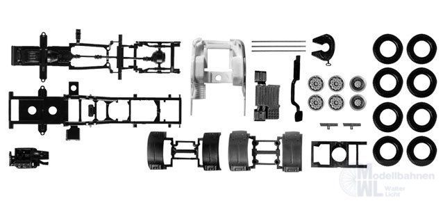 Herpa 082433 - Zugmaschinen-Fahrgestell Scania R Vorlauf 3-achs Inhalt: 2 Stück H0 1:87 Herpa 082433 - Zugmaschinen-Fahrgestell Scania R Vorlauf 3-achs Inhalt: 2 Stück H0 1:87