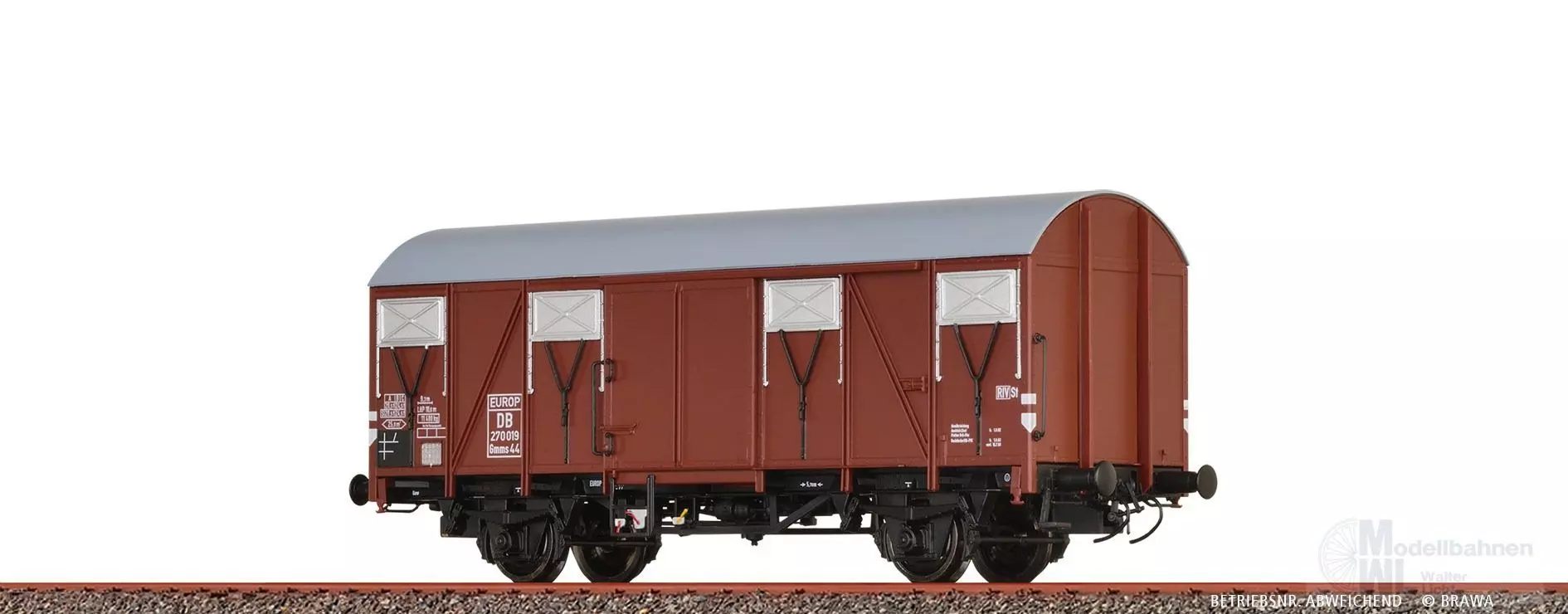 Brawa 50150 - Güterwagen ged. DB Ep.III Gmms44 EUROP H0/GL