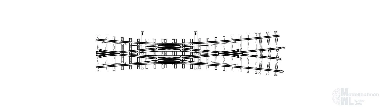 Bemo 4216000 - Doppelkreuzungsweiche 12° 182 mm gekürzt H0m