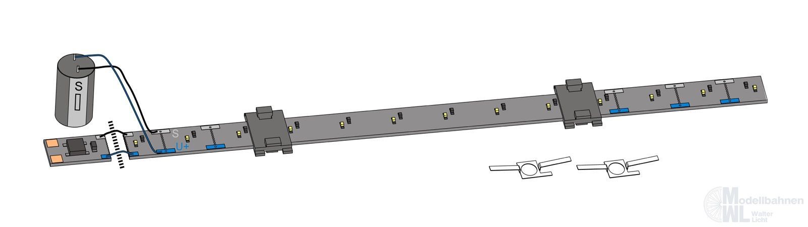 Bemo 6544000 - Innenbeleuchtung für 1522/1622 1-teilig H0