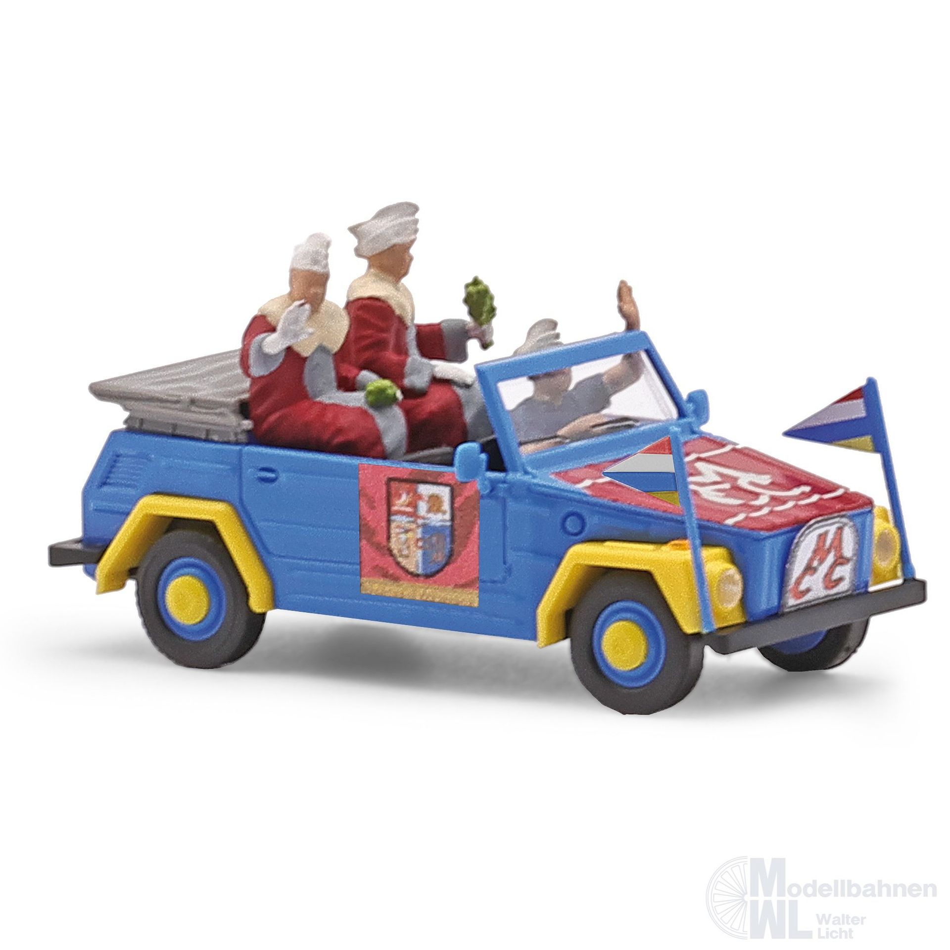 Busch 52730 - VW 181 Kurierwagen Fastnacht Mainz mit Figuren Bj. 1970 H0 1:87 Busch 52730 - VW 181 Kurierwagen Fastnacht Mainz mit Figuren Bj. 1970 H0 1:87