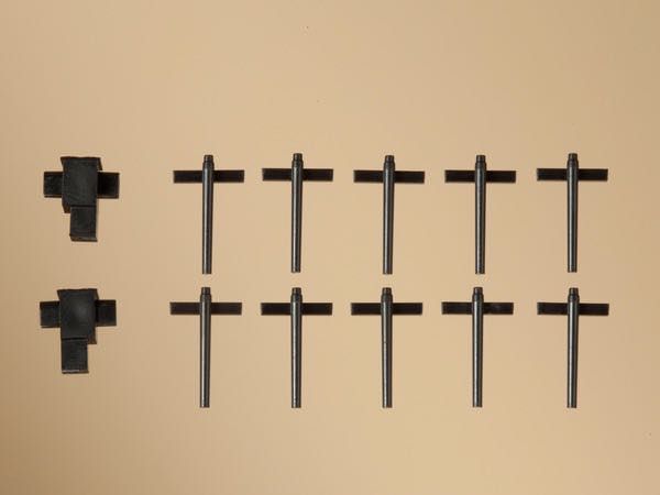 Auhagen 41619 - 10 Seilzughalter, 2 Druckrollenkäst H0 1:87