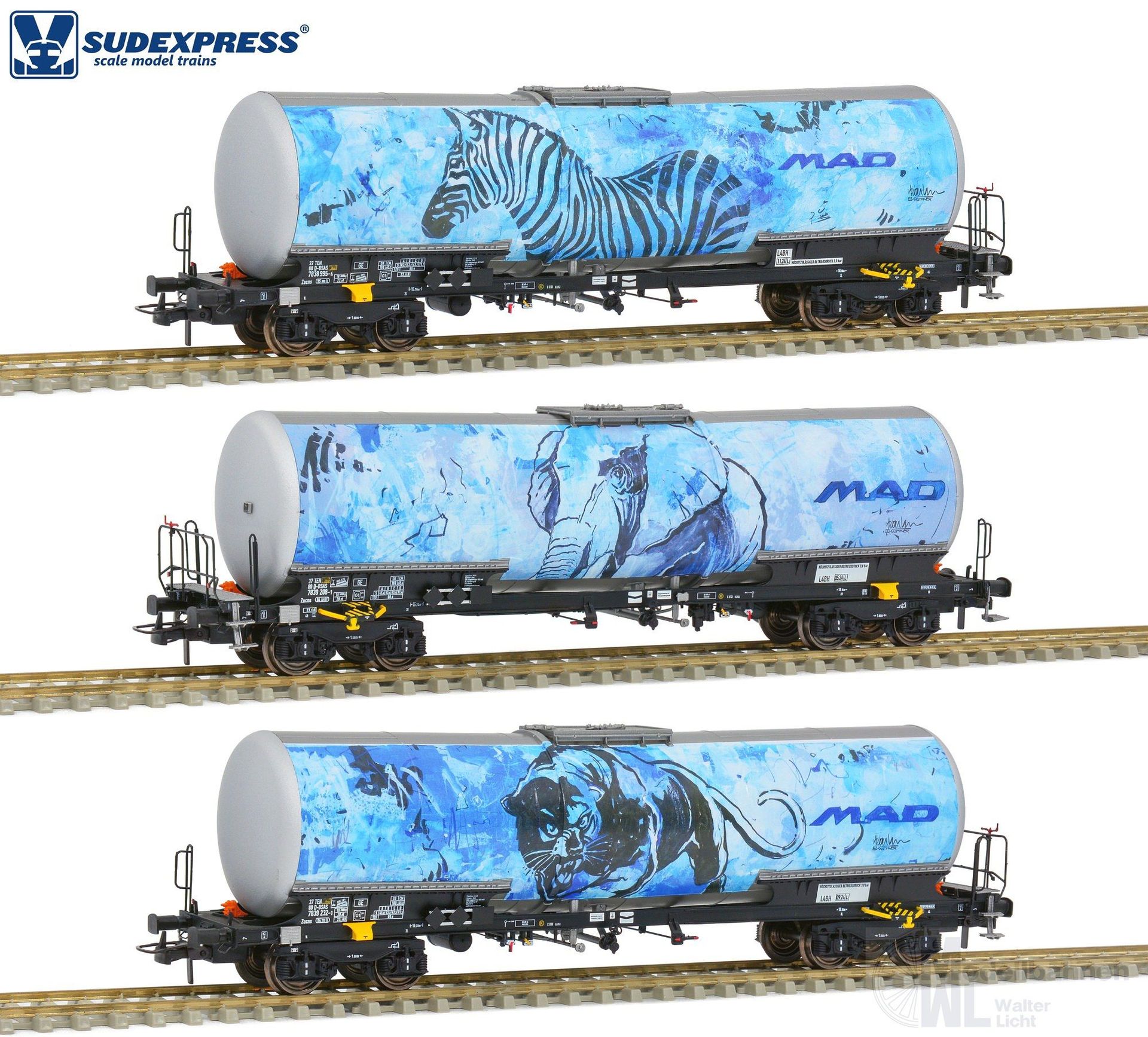 Sudexpress S783902 - 3er-Set Kesselwagen Zacns BSAS / M.A.D Ep.VI H0/GL Sudexpress S783902 - 3er-Set Kesselwagen Zacns BSAS / M.A.D Ep.VI H0/GL