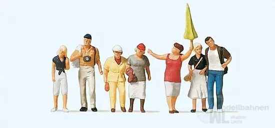 Preiser 10455 - Fremdenführerin, Touristen H0 1:87