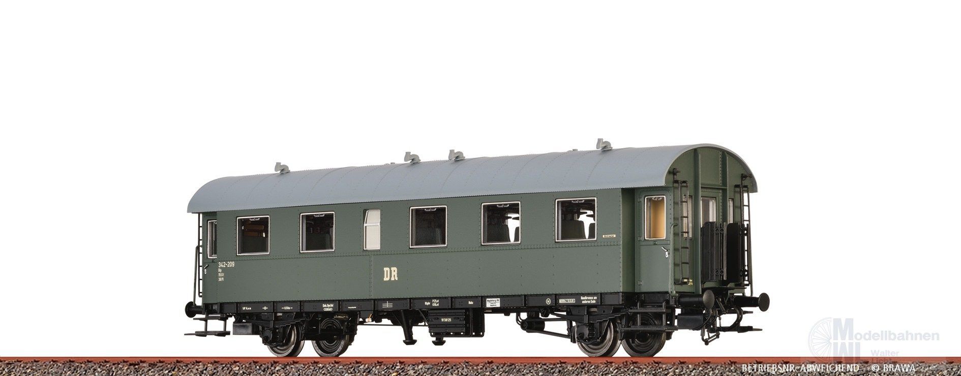 Brawa 46804 - Einheits-Durchgangswagen DR Ep.III Bip H0/GL Brawa 46804 - Einheits-Durchgangswagen DR Ep.III Bip H0/GL