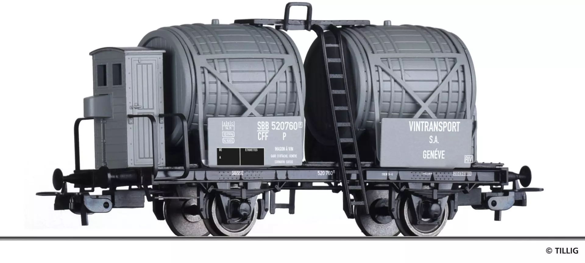 Tillig 76791 - Weinfaßwagen SBB Ep.II Vintransport S.A. Geneve H0/GL