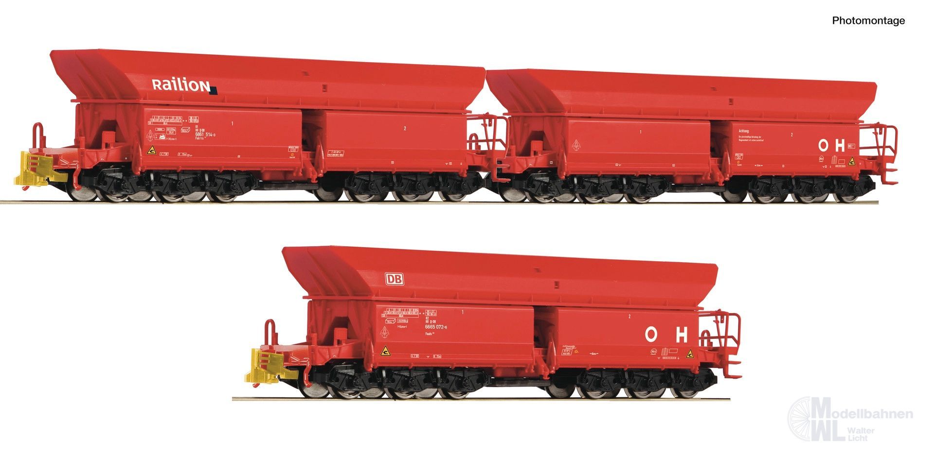 Roco 6600271 - Erzwagen Set DB Ep.VI 3.tlg. Set 2 H0/GL
