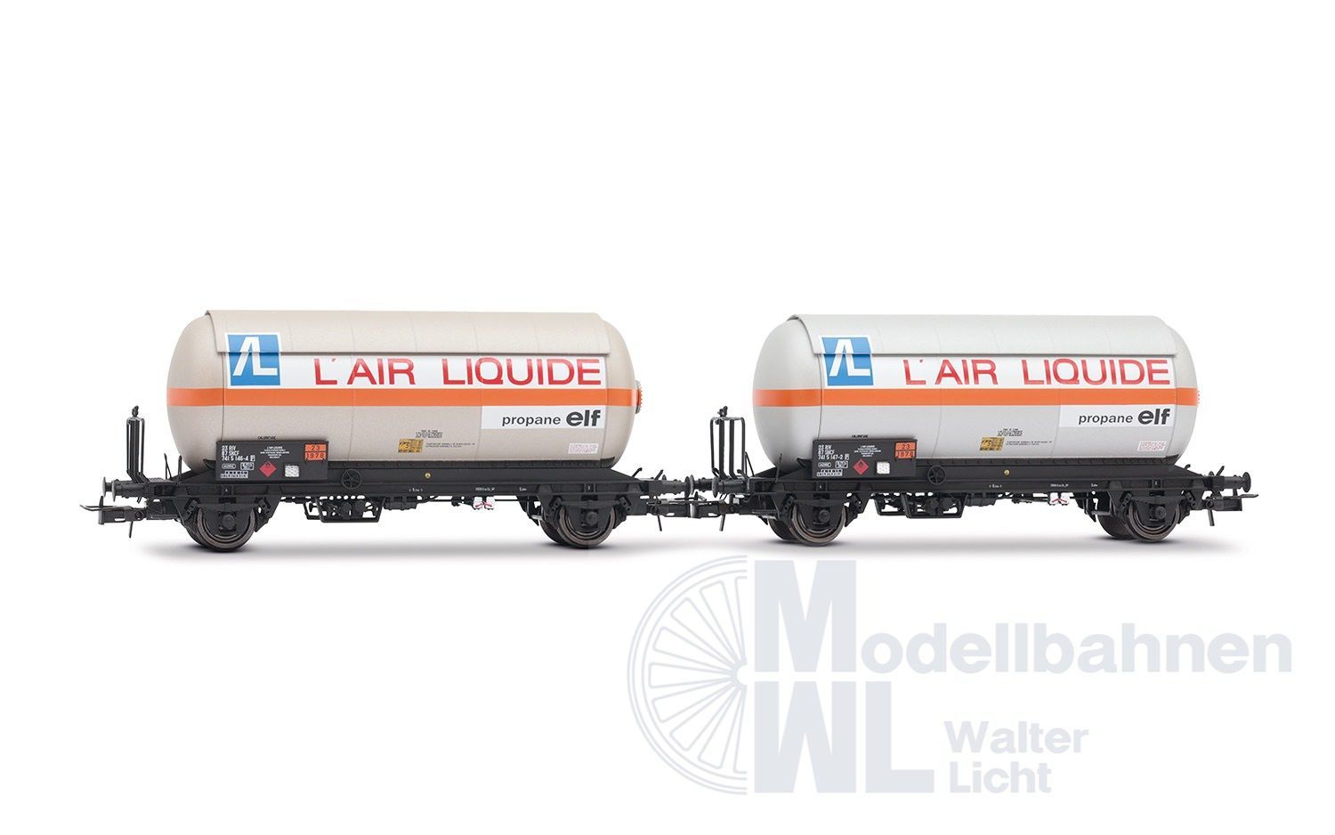 Jouef 6287 - Gaskesselwagen Set SNCF Ep.IV L Air Liquide 2.tlg. H0/GL