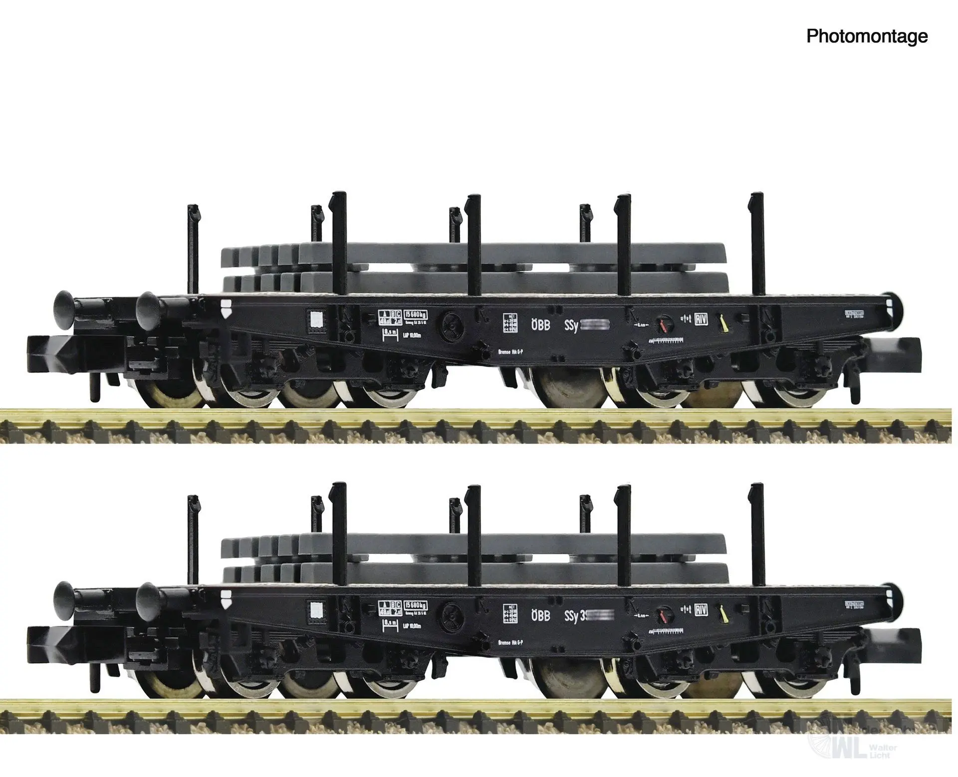 Fleischmann 6660134 - Schwerlastwagen Ste ÖBB Ep.III 2.tlg. beladen N 1:160