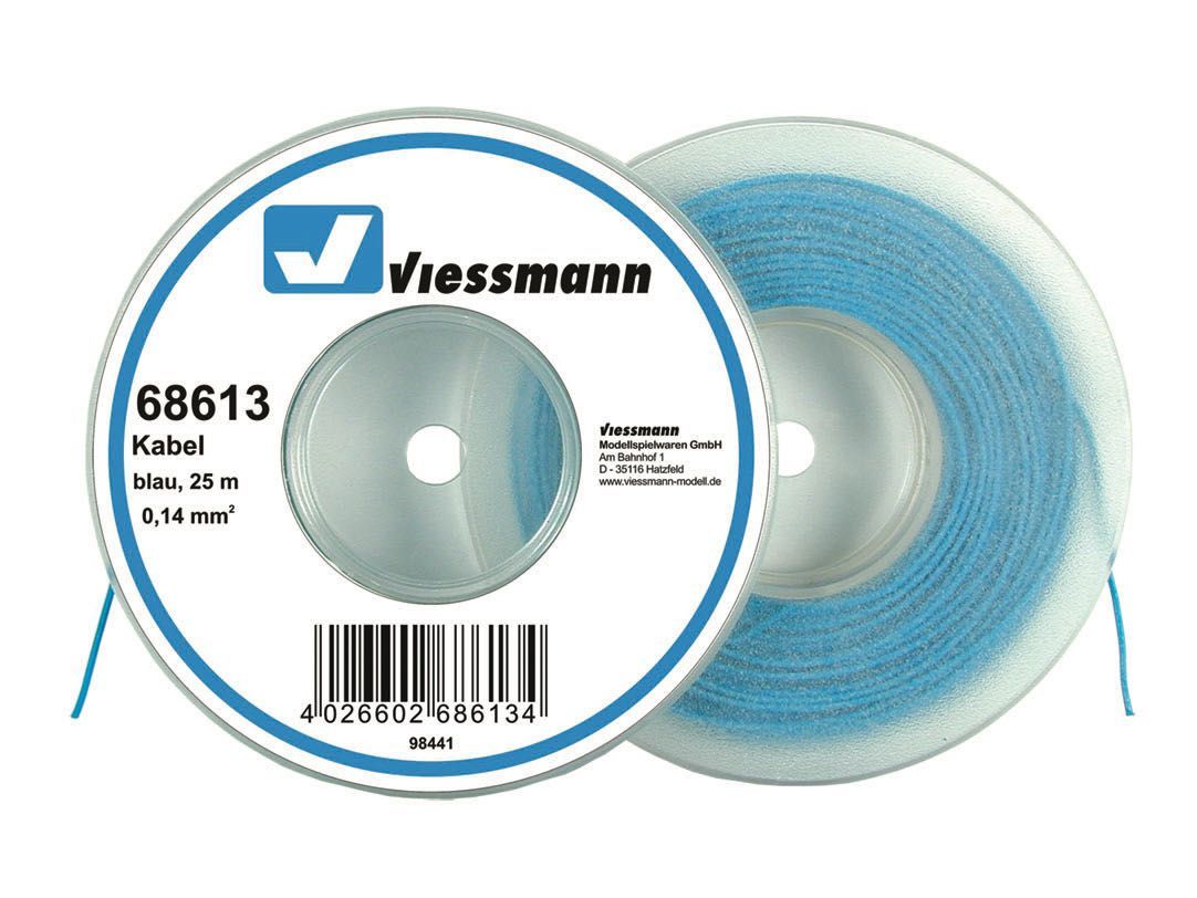 Viessmann 68613 - Kabel auf Abrollspule 0,14mm blau 25 Meter