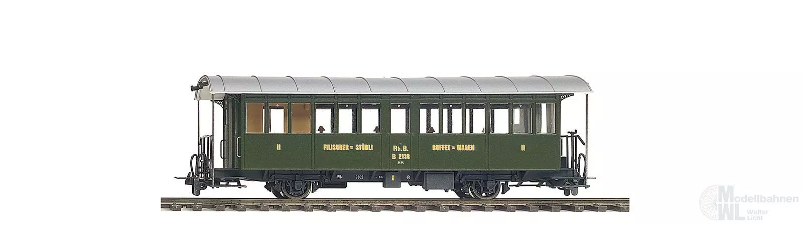 Bemo 3232148 - Personenwagen RhB Ep.V/VI B2 1416 grün H0m