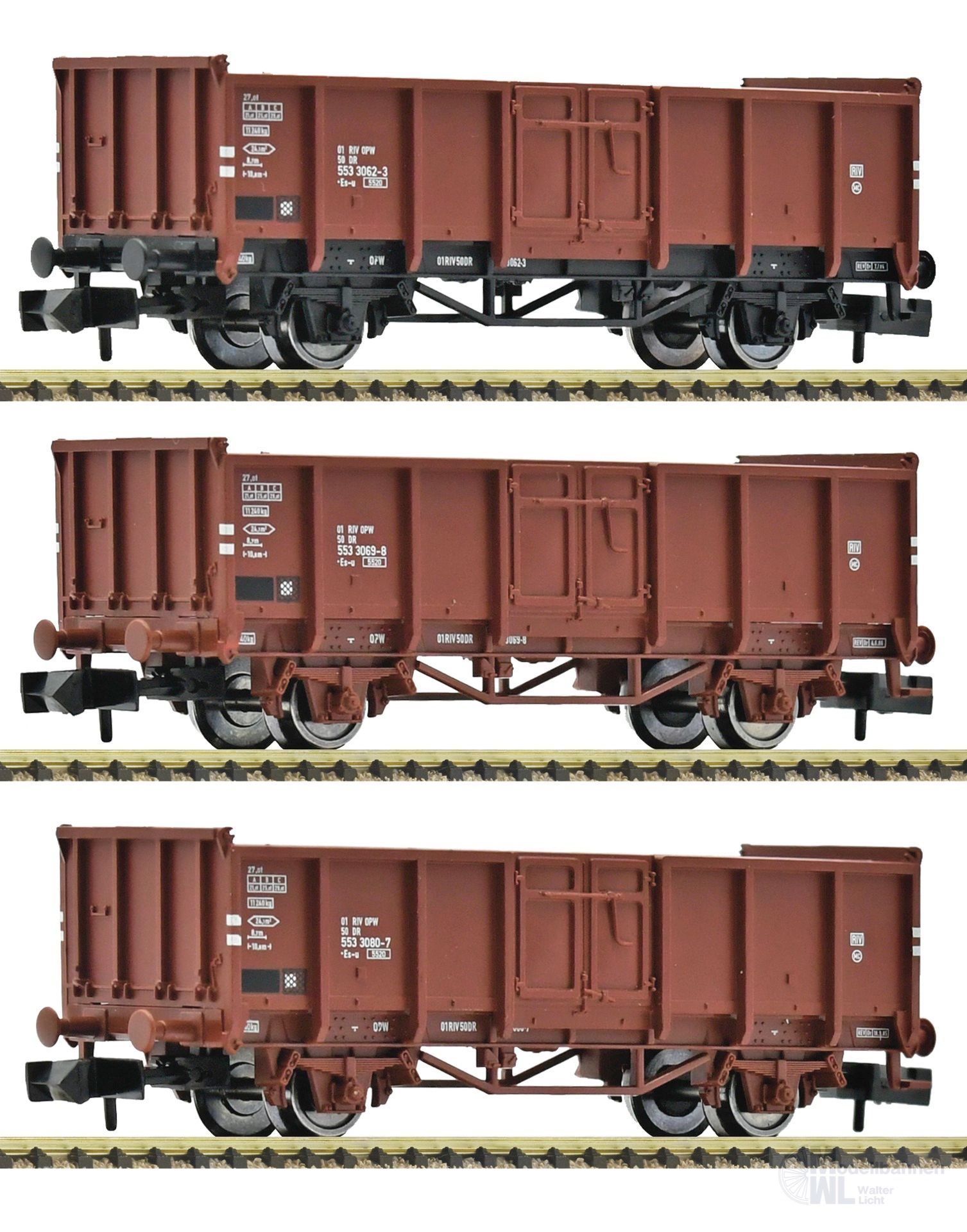 Fleischmann 6660156 - Güterwagen Set DR Ep.IV 3.tlg. N 1:160