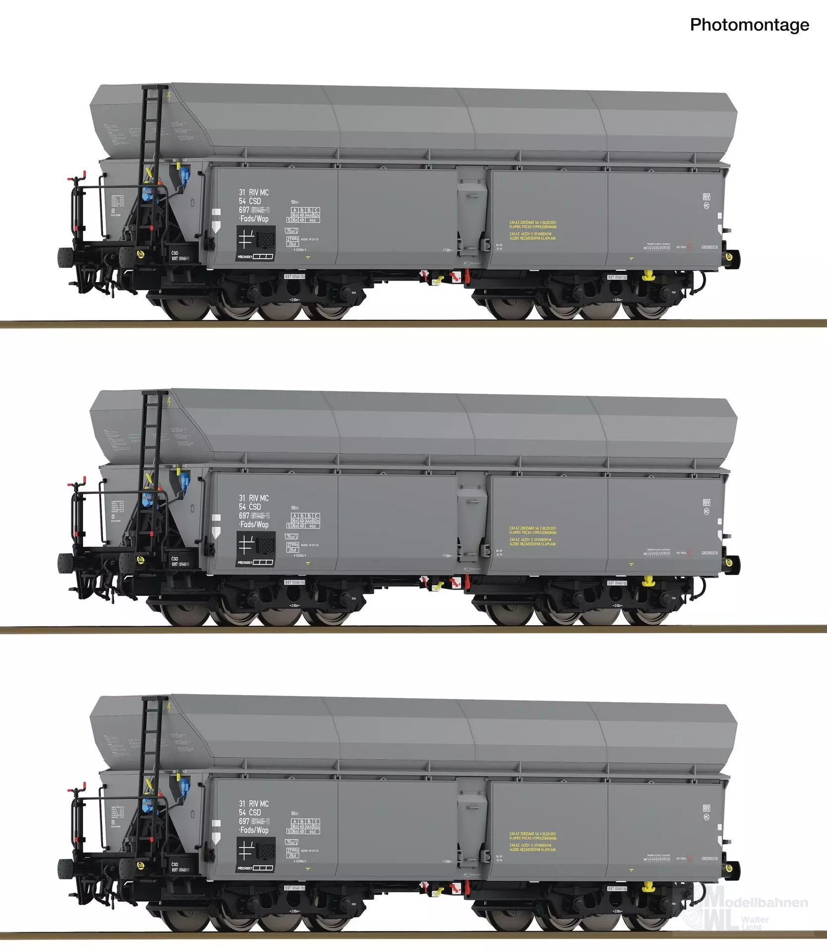 Roco 6600325 - Selbstentladewagen Set CSD Ep.IV 3.tlg. H0/GL