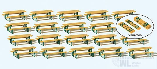 Preiser 24707 - 20 Biertischgarnituren. Bausa H0 1:87 Preiser 24707 - 20 Biertischgarnituren. Bausa H0 1:87