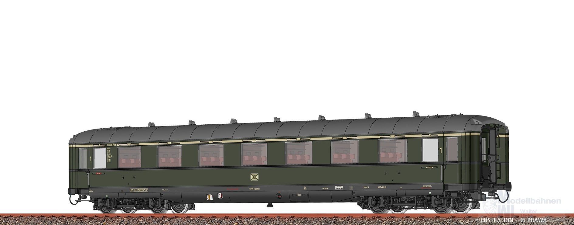 Brawa 51056 - Schürzenwagen DB Ep.III A4üe 11 706 Ffm H0/WS DIGITAL EXTRA