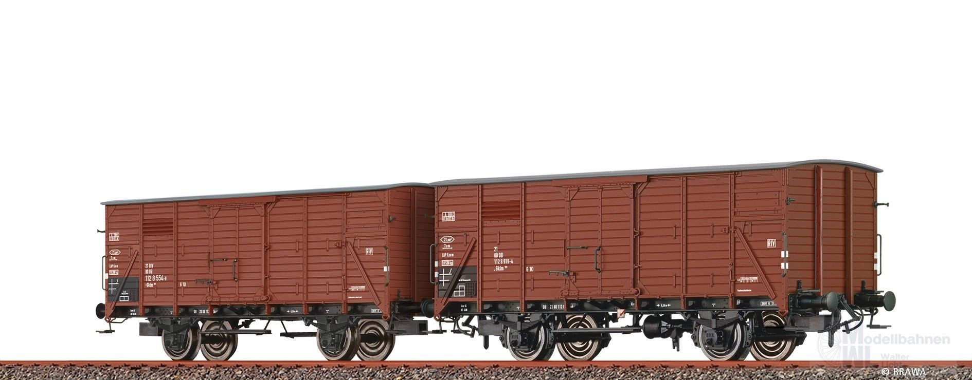 Brawa 50930 - Güterwagen Set DB Ep.IV Gklm 191 2.tlg. H0/GL