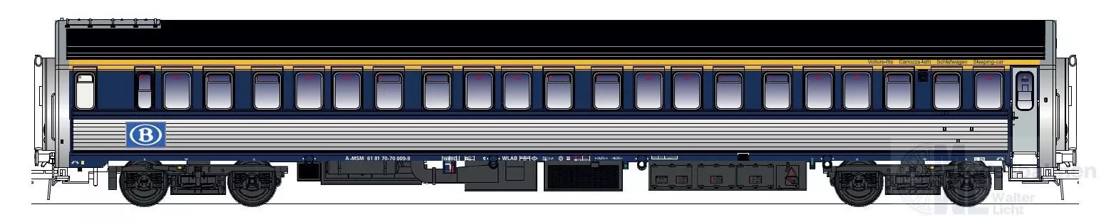 LS Models 92999N - Schlafwagen WLAB P SNCB Ep.IV N 1:160