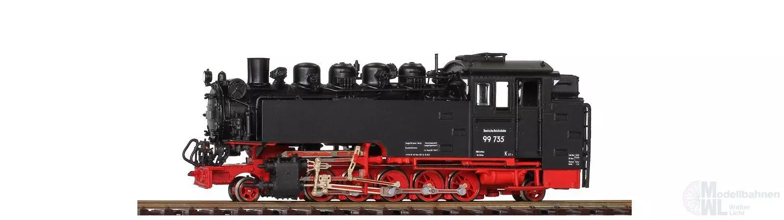 Bemo 1008893 - Dampflokfertigmodell BR 99 735 DR Ep.III sä.VII K Fertigmodell H0e