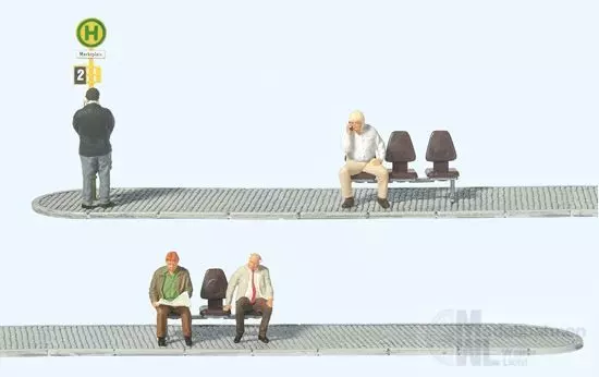 Preiser 10706 - Wartende an der Haltestelle H0 1:87