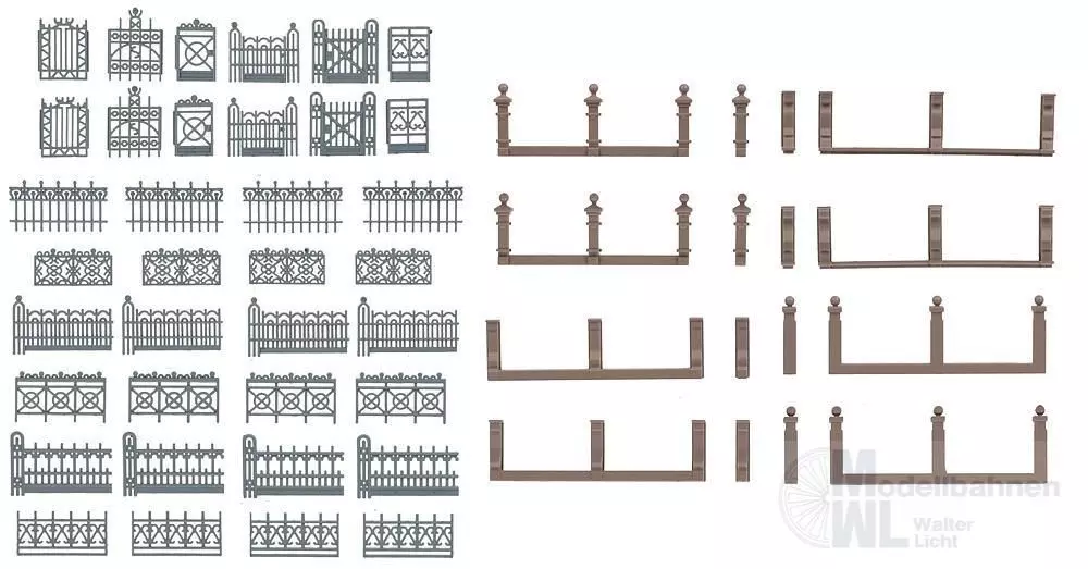 Faller 180426 - Villenzaun grau H0 1:87