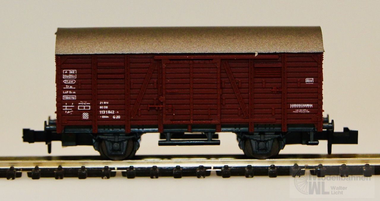 Roco 02321A - ROCO - Güterwagen gedeckt DB Gklm N 1:160