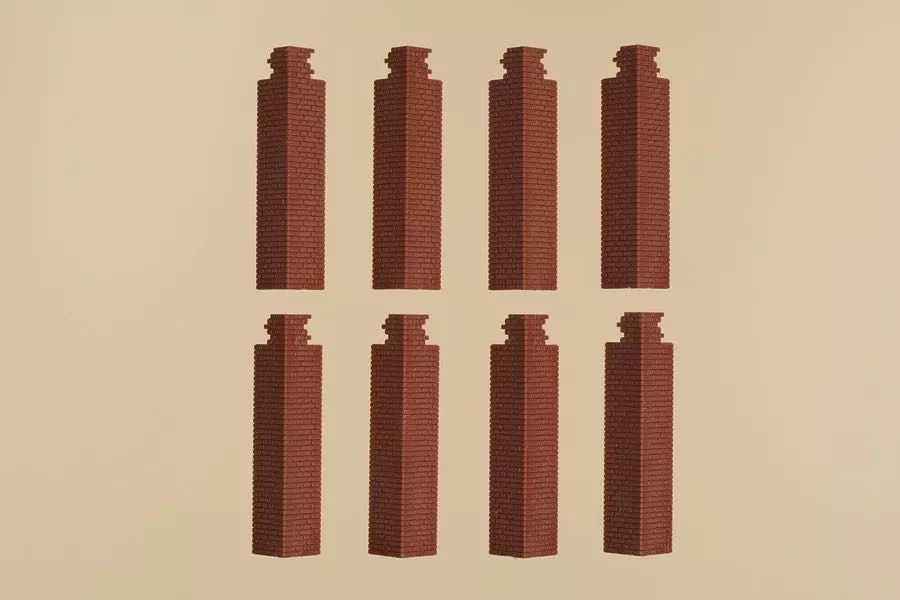 Auhagen 80414 - Ecksäulen Obergeschoss rot H0 1:87