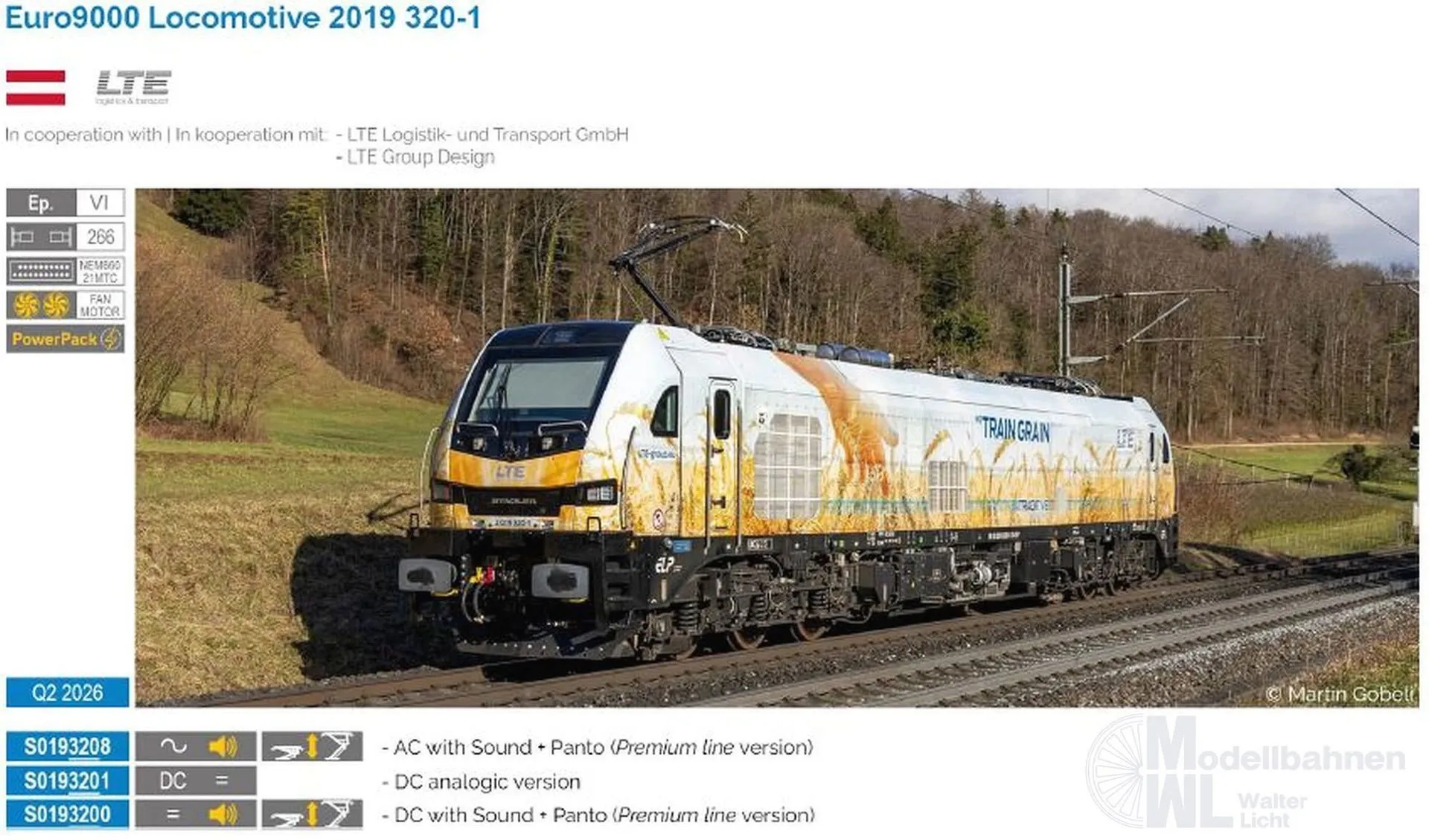 Sudexpress S0193200 - Zweikraftlok BR 2019 320-1 Euro 9000 LTE Ep.VI H0/GL Sound