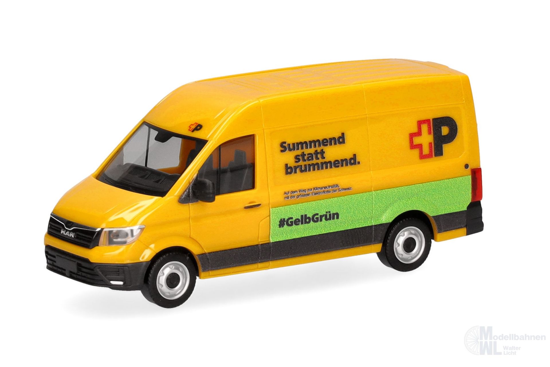 Herpa 098571 - MAN eTGE Kasten Hochdach Schweizerische Post AG H0 1:87