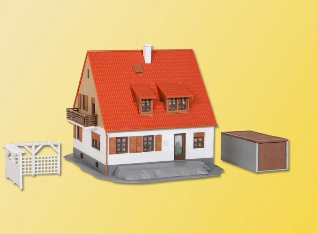 Kibri 38748 - Einfamilienhaus mit Terrasse, Garage und Pergola H0 1:87