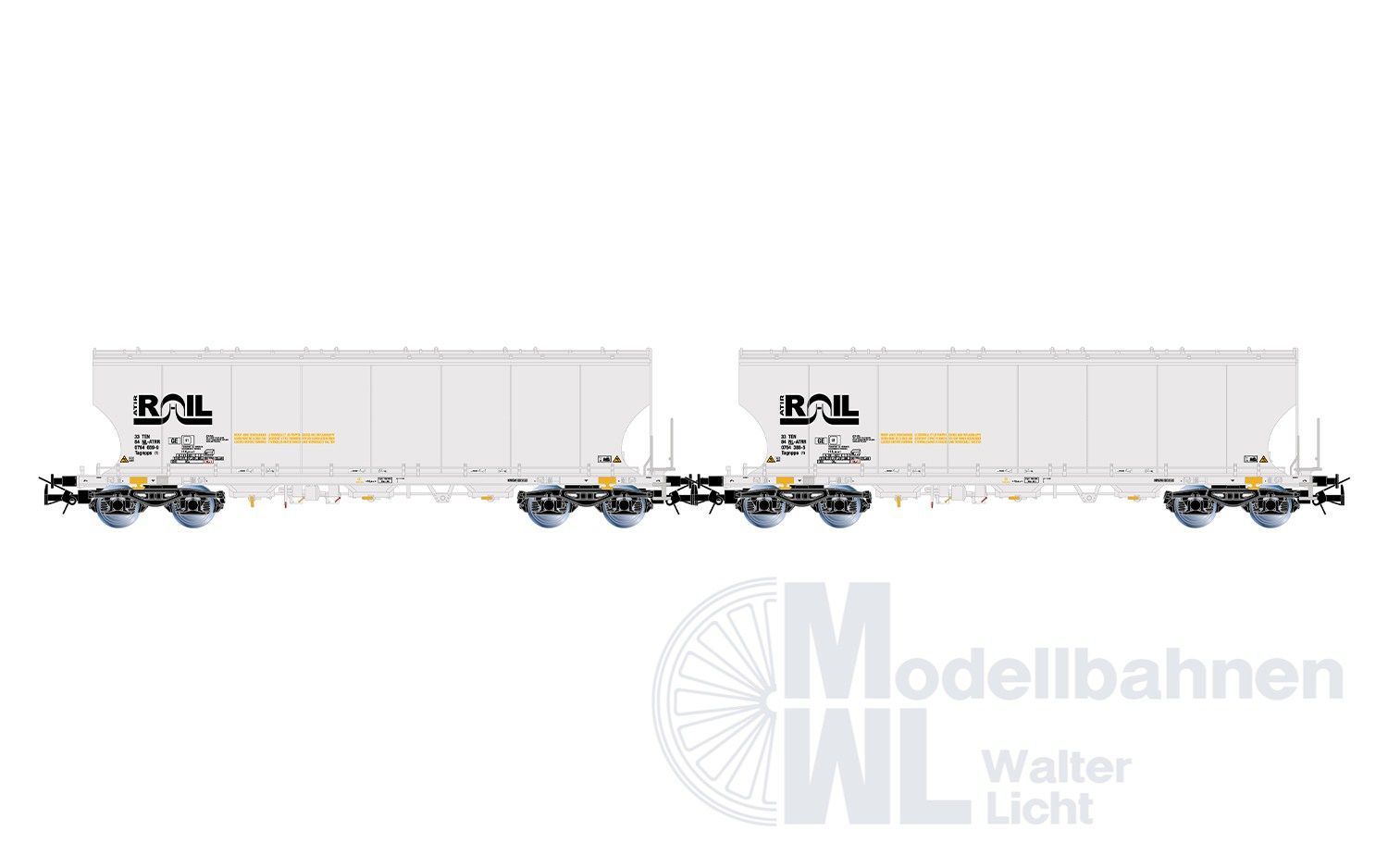 Rivarossi 6675 - Getreidesilowagen Set ATIR-RAIL Ep.VI 2.tlg H0/GL