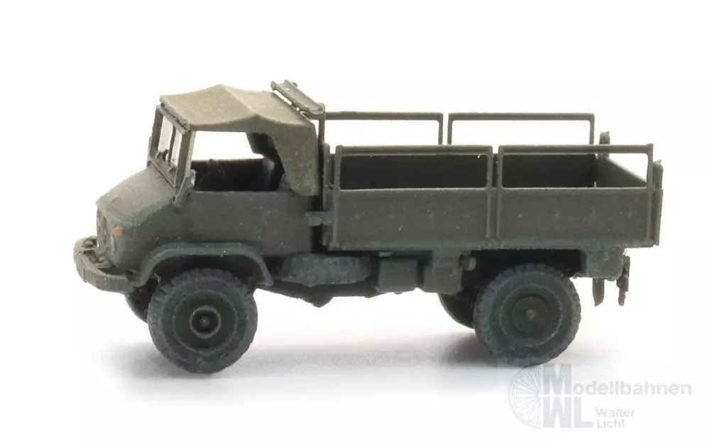 ARTITEC b.v. 6160114 - BRD Unimog 404s Pritsche offen gelboliv N 1:160 Fertigmodell