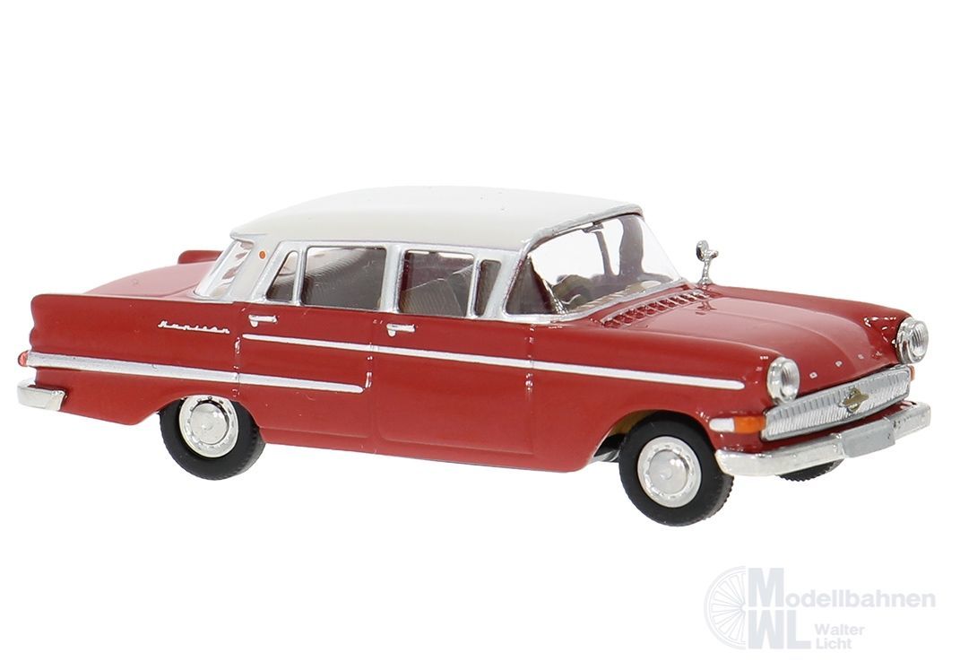 Brekina 20812 - Opel Kapitän 2,6 P2 rot/weiß H0 1:87
