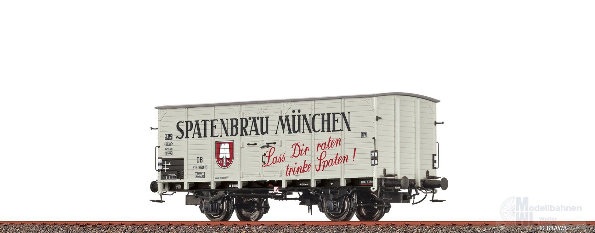 Brawa 50987 - Güterwagen ged. DB Ep.III Spatenbräu München G10 H0/GL Brawa 50987 - Güterwagen ged. DB Ep.III Spatenbräu München G10 H0/GL