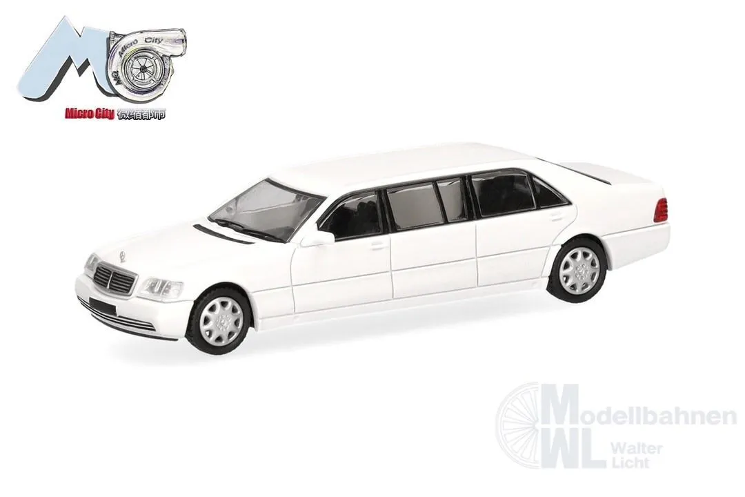 Herpa 87MC000115 - Mercedes-Benz S600 Pullmann, weiß H0 1:87