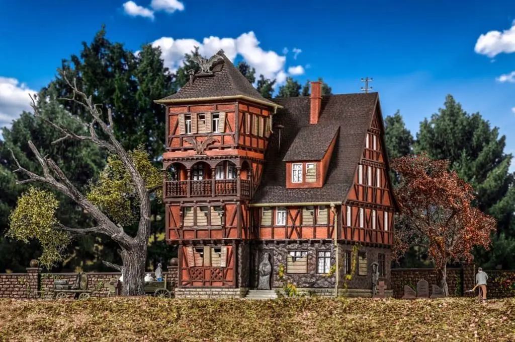 Vollmer 43679 - Villa Vampir mit rotem Flackerlicht H0 1:87