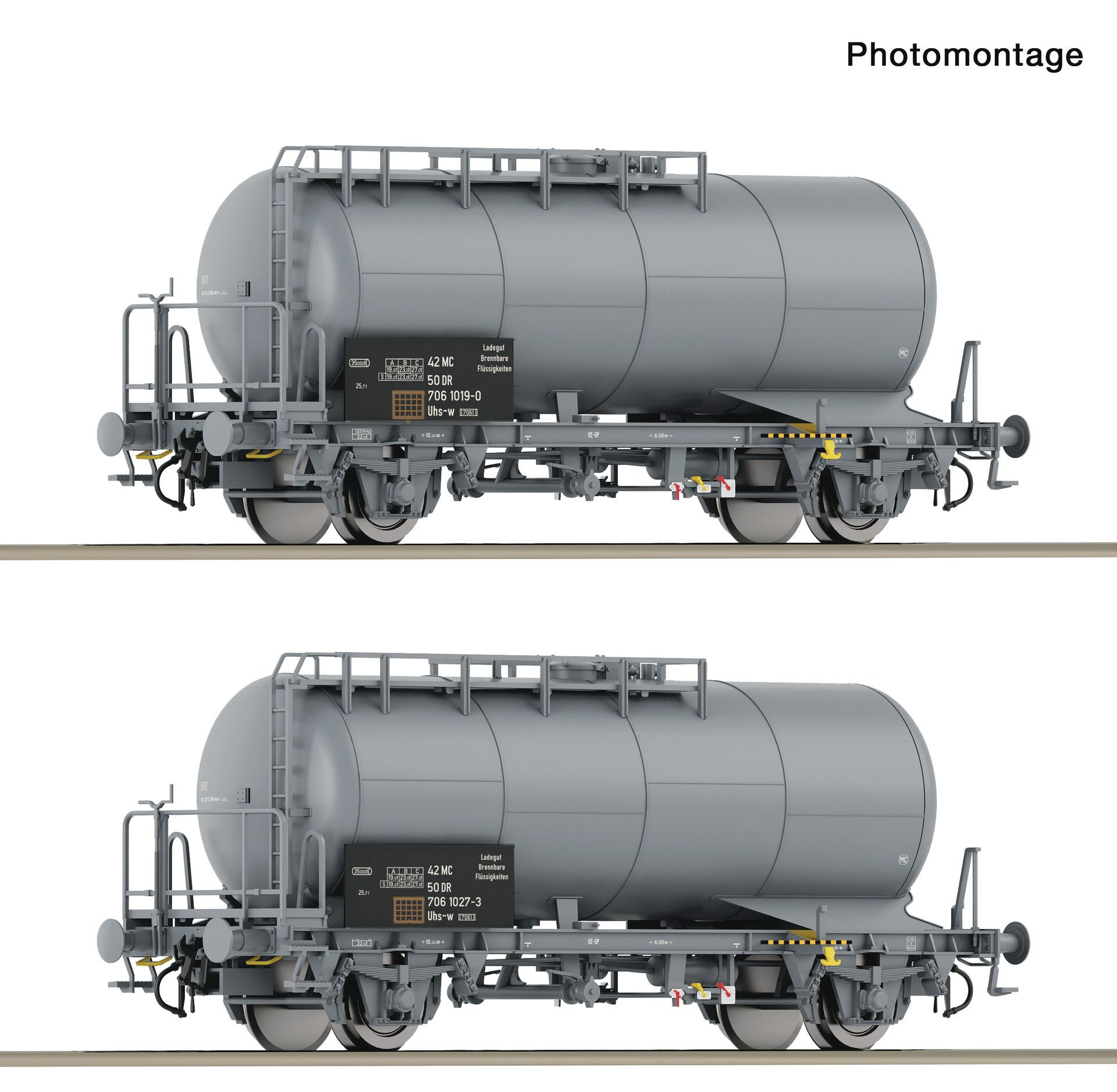 Roco 6600422 - 2er Set Kesselwagen Uhs-w DR