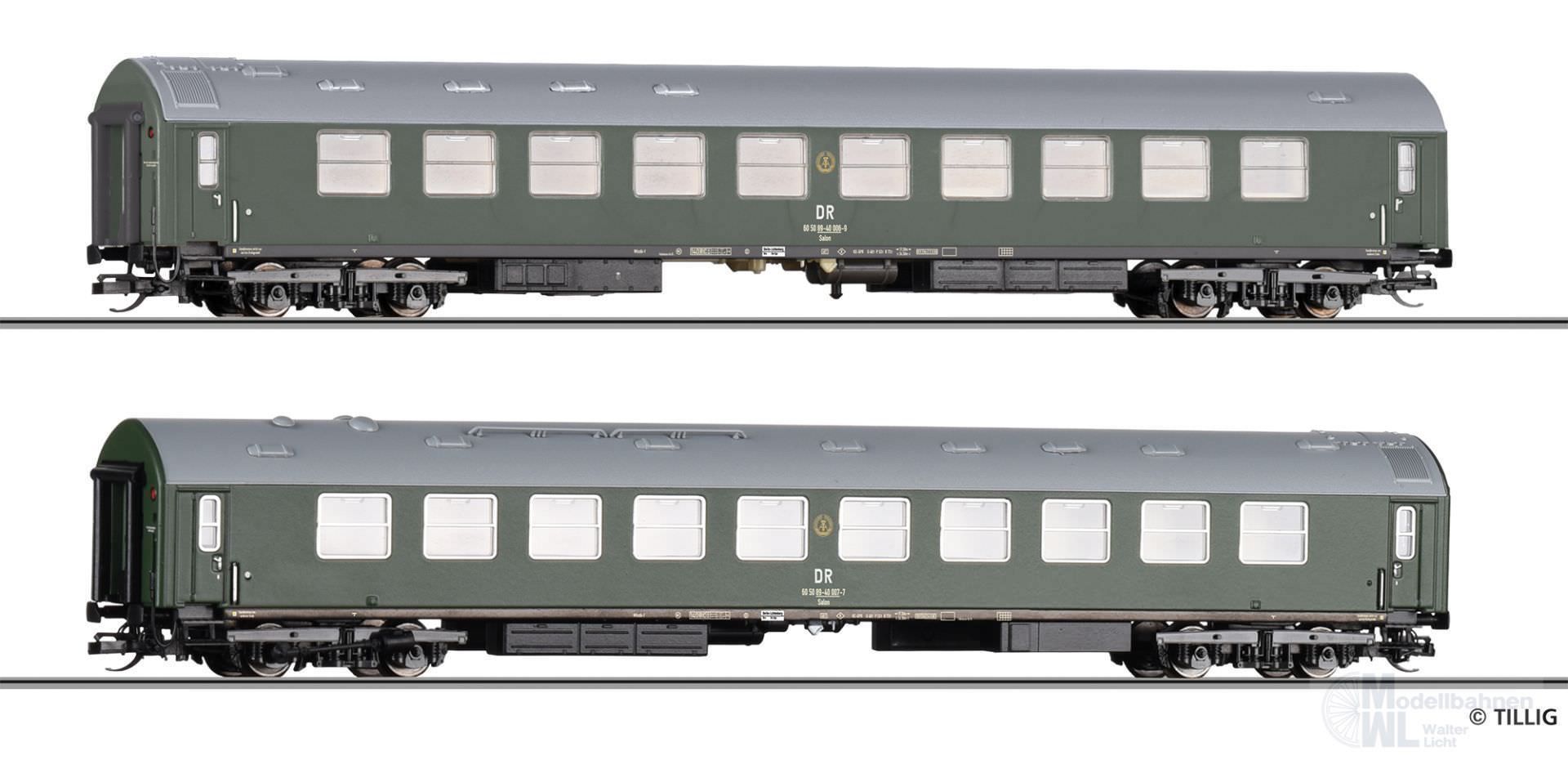 Tillig 01081 - Salonwagen Set DDR Regierungszug 2.tlg. TT 1:120 Tillig 01081 - Salonwagen Set DDR Regierungszug 2.tlg. TT 1:120