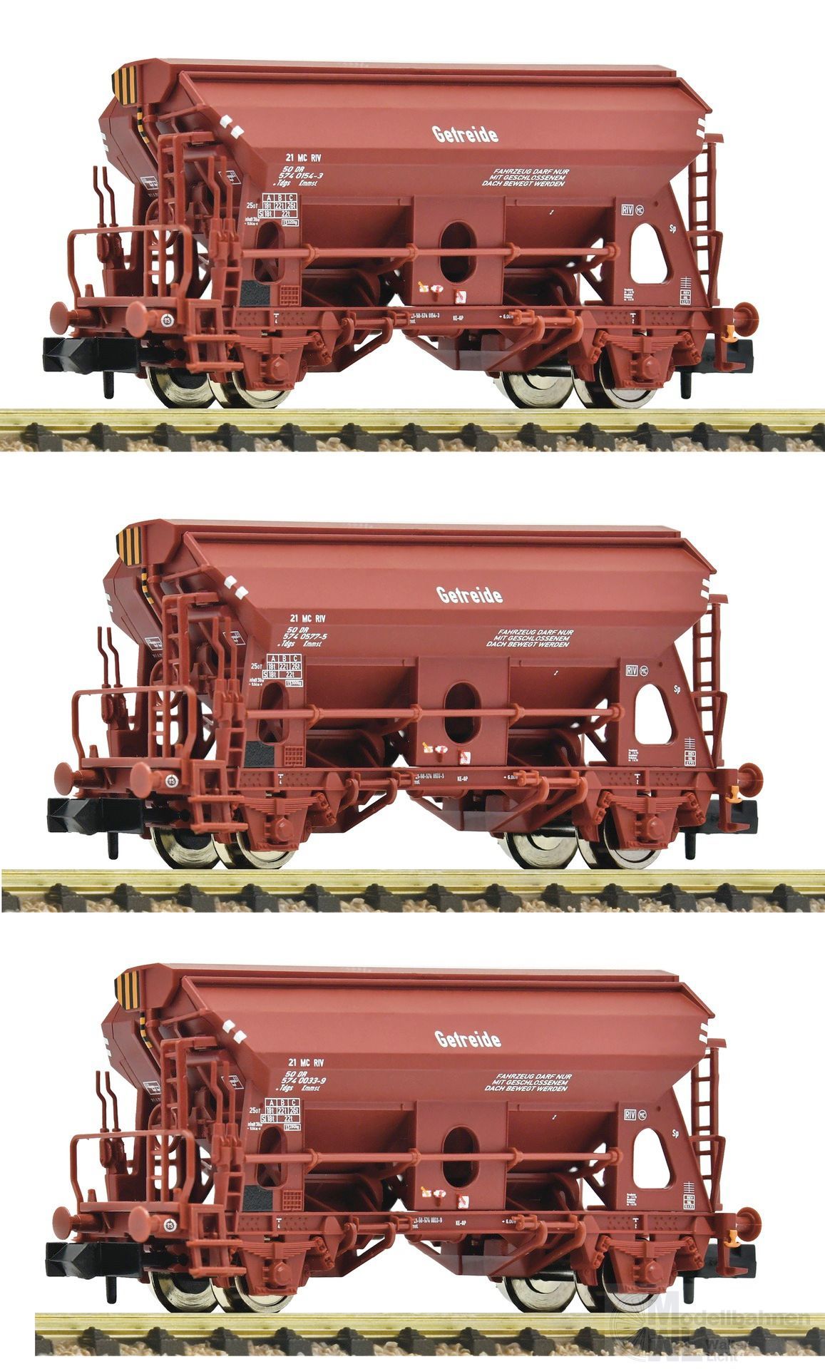 Fleischmann 6660071 - Schwenkdachwagen Set DR Ep.IV 3.tlg. N 1:160