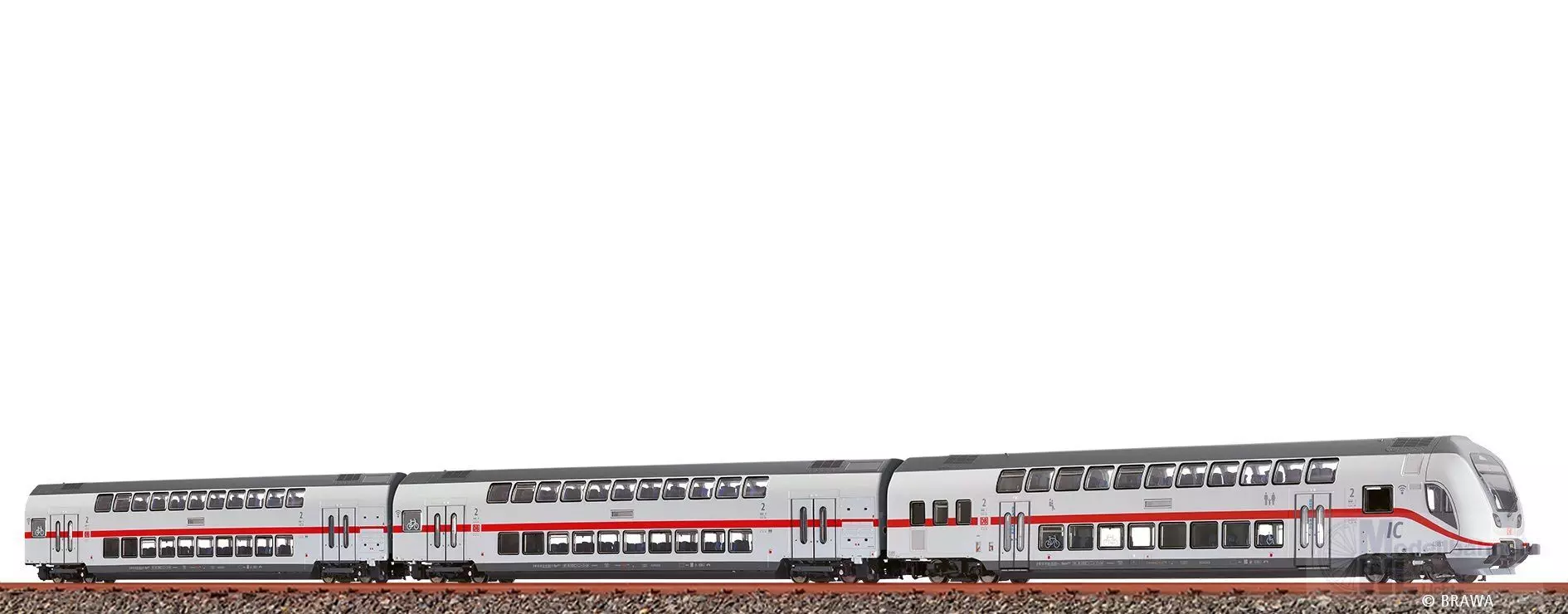 Brawa 44560 - TWINDEXX Vario® DB Ep.VI 3.tlg. IC2-Doppelstock-Wagenset H0/GL BASIC