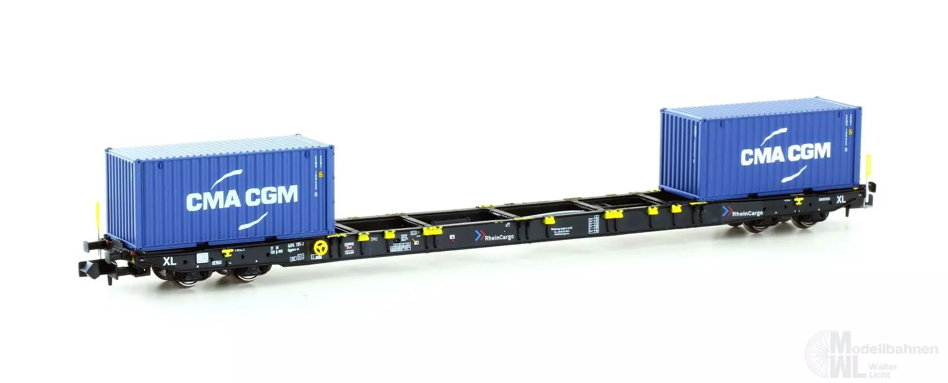 Hobbytrain 23106 - Containerwagen RheinCargo Ep.VI Sggnss'80 N 1:160