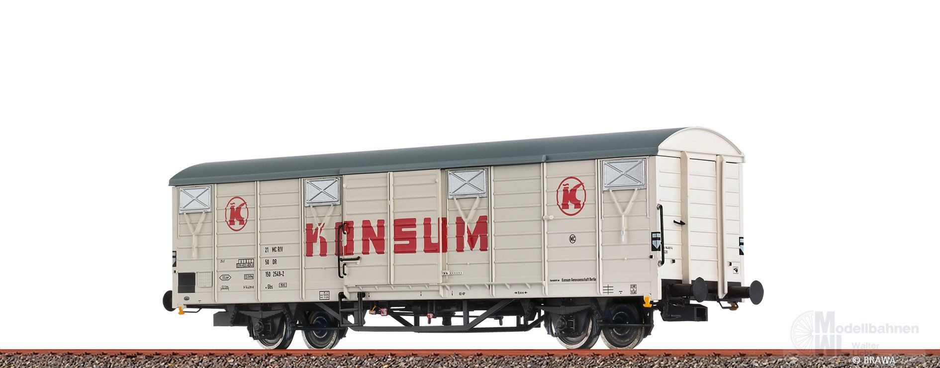 Brawa 49931 - Güterwagen ged. DR Ep.IV Konsum H0/GL Brawa 49931 - Güterwagen ged. DR Ep.IV Konsum H0/GL